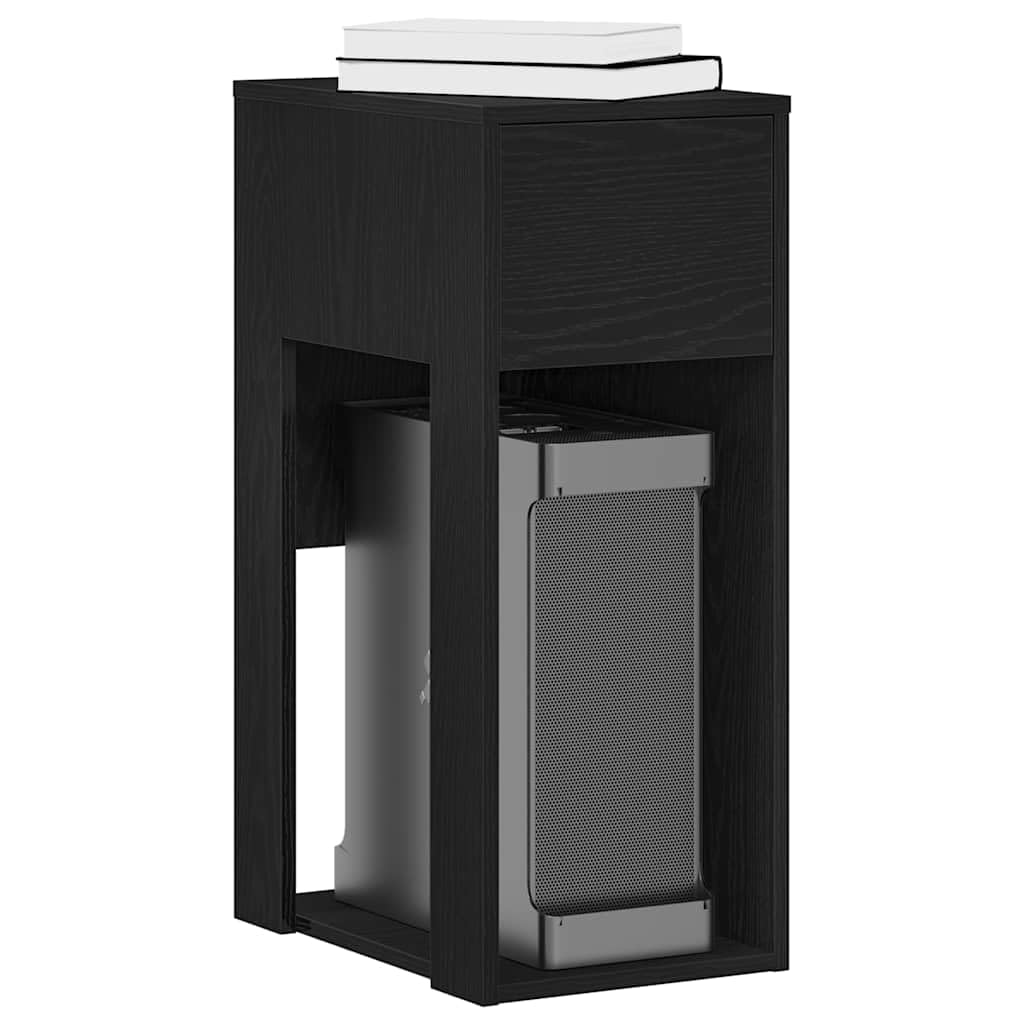 Support de Tour d'Ordinateur en Bois d'Ingénierie avec Tiroir et Surface Supérieure, Armoire de Rangement pour Boîtier PC, Câbles et Accessoires, Étagère