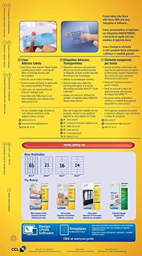 Avery Self Adhesive Address Mailing Labels, Inkjet Printers, 14 Labels per A4 Sheet, 140 labels, QuickDRY (J8563), White