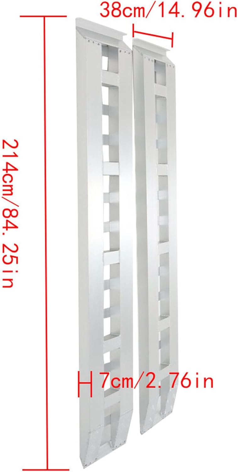 waltyotur 84 inch X 15 inch Aluminum Trailer Ramps 6000Lbs Total Hook Attaching End
