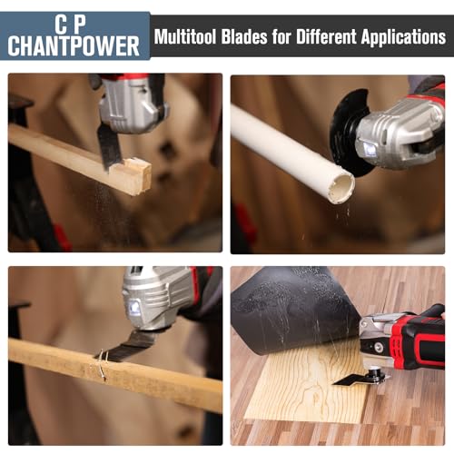 C P CHANTPOWER 112Pcs Oscillating Multi Tool Blades, Quick Release Oscillating Saw Blades with Sandpapers, Universal Oscillating Multitool Accessories Fit for Ryobi, Bosch, Dremel, Dewalt, Makita 3 C P CHANTPOWER 112Pcs Oscillating Multi Tool Blades, Quick Release Oscillating Saw Blades with Sandpapers, Universal Oscillating Multitool Accessories Fit for Ryobi, Bosch, Dremel, Dewalt, Makita - Image 3