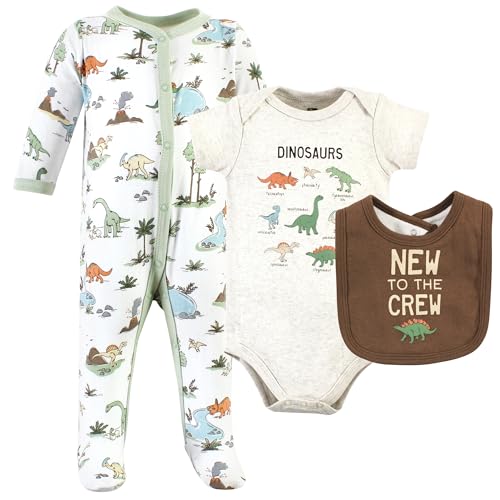 Image of Hudson Baby baby-boys Av2024-hudson Baby Unisex Baby Cotton Sleep and Play Bodysuit and Bandana Bib Set-607dbe08