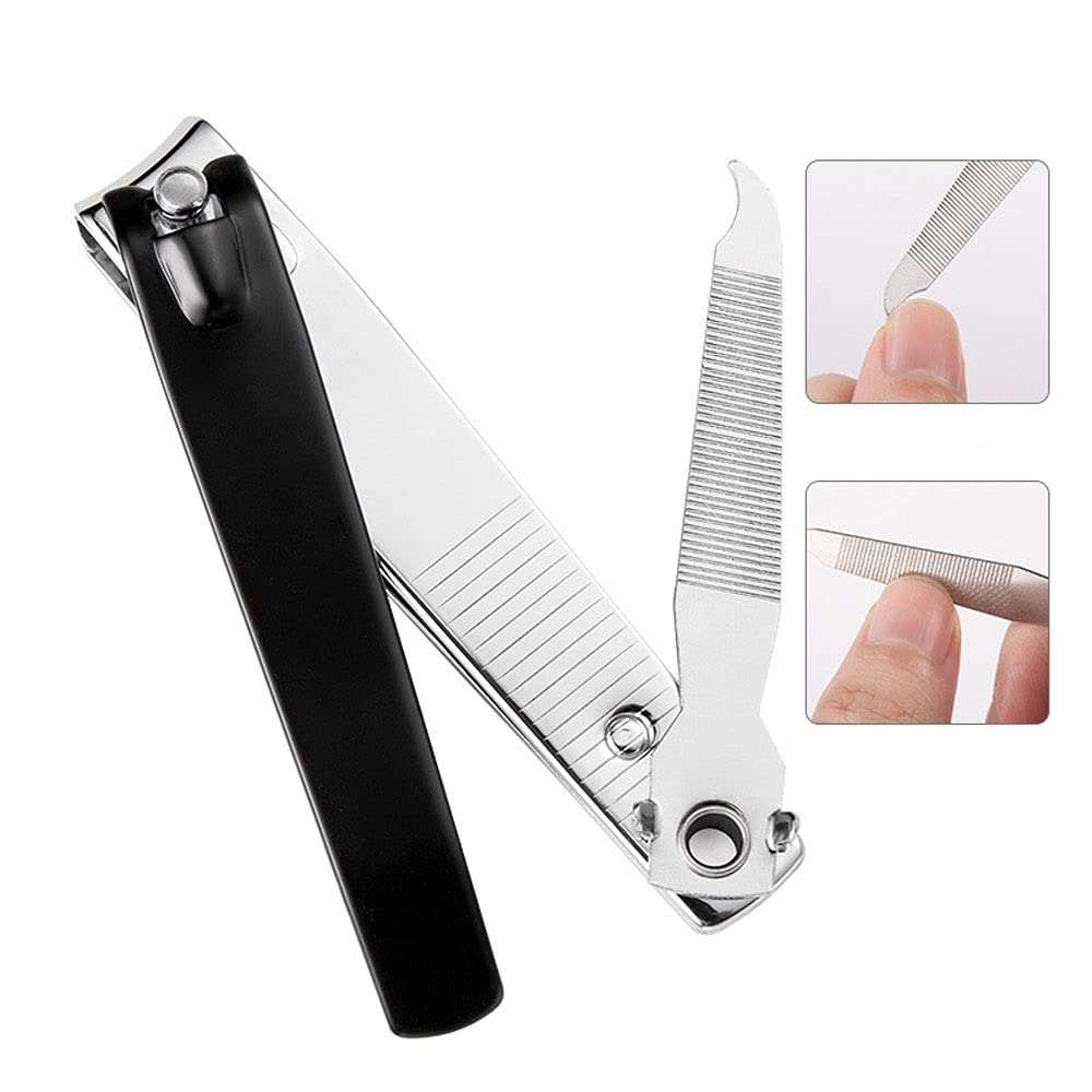 XIANGFAZJD Cortauñas Clipper de uñas de Acero Inoxidable, Conjunto de cortañas Grandes, Herramienta de decoración de uñas, Herramienta de Cuidado de uñas (Negro) (Size : Small)