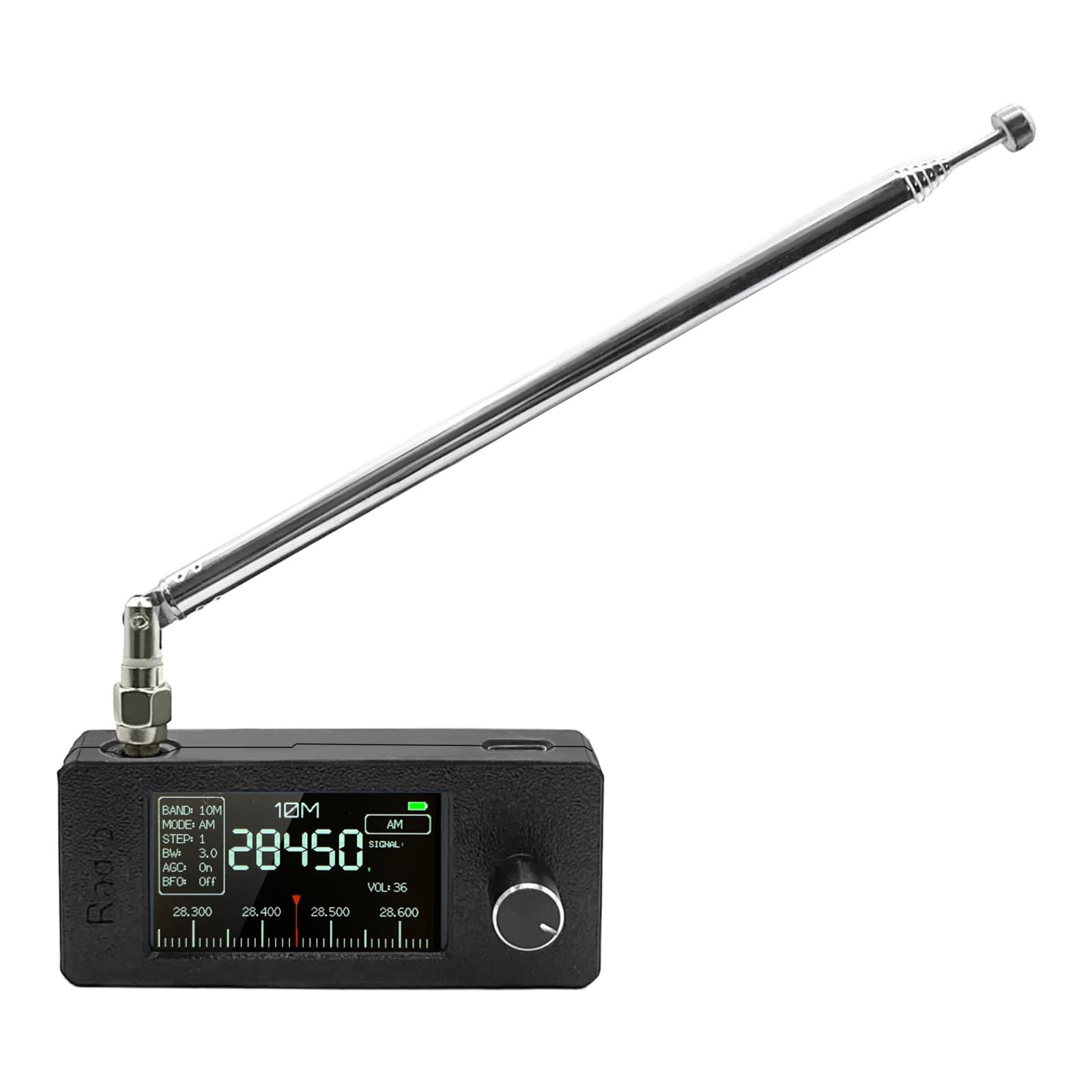 Handheld SI4732 Pocket Pocket Radio, 800MAh Battery Operated Radio, Mini Portable Shortwave Radio Receiver, Full-band Broadcasting, LSB USB AM FM Mode, Receive 9.9K-108Mhz(Black-Pull Rod)