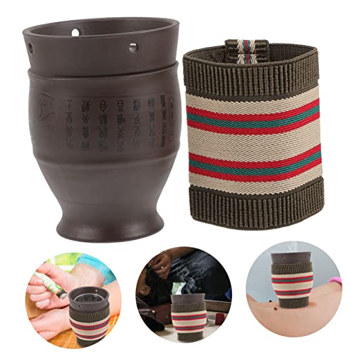 Juego de 1 set Tanque de Moxibustión de Cerámica para Uso en Casa con Aislamiento Térmico Ergonómico para Terapia Corporal y Masajes, Accesorio Adecuado para Personas Mayores miniatura 4