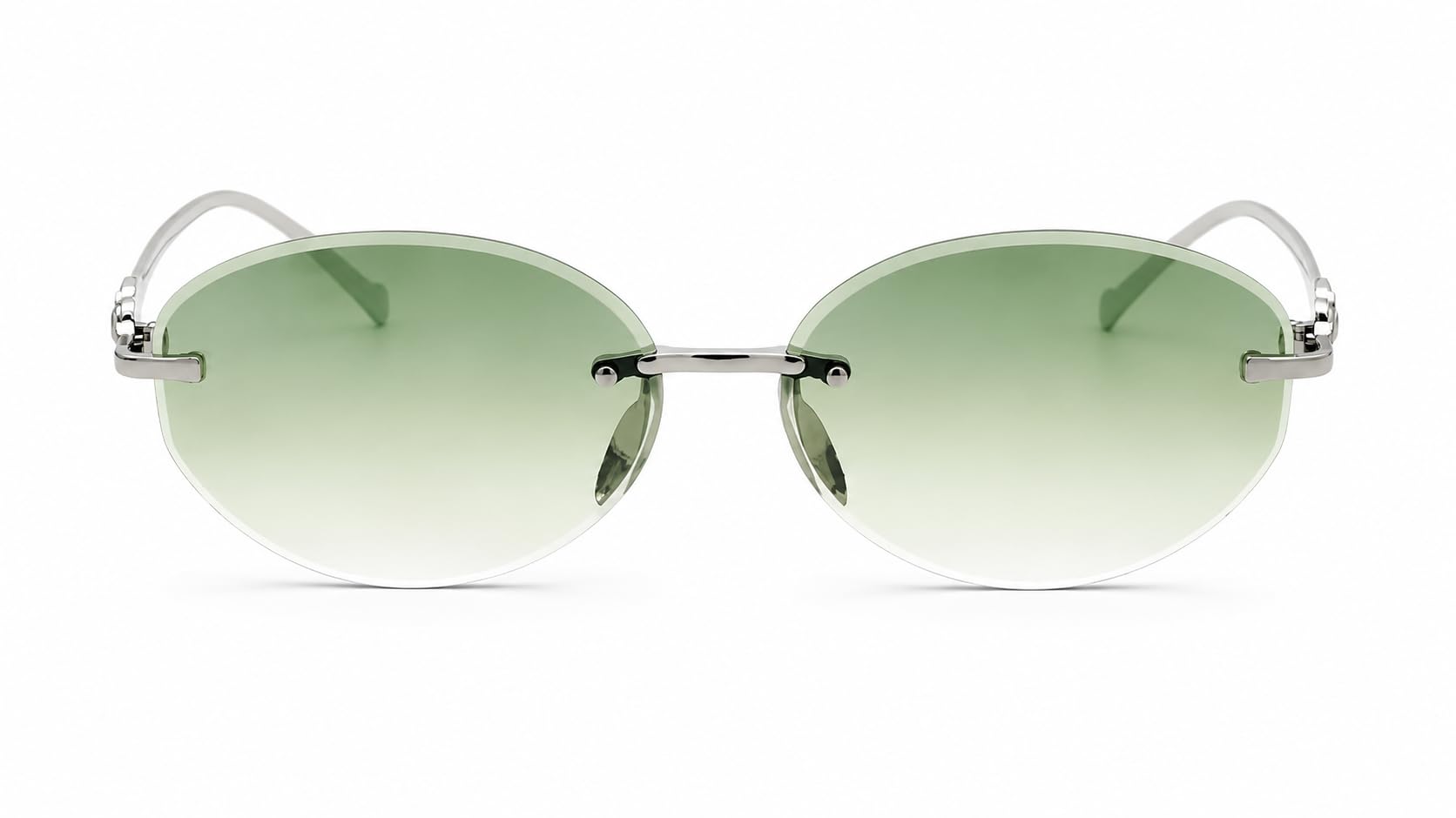prasu OVEL RIMLESS SUNGLASSES GOLD TINTED FRAME GLASS LENS WITH UV PROTECTION-picture-27
