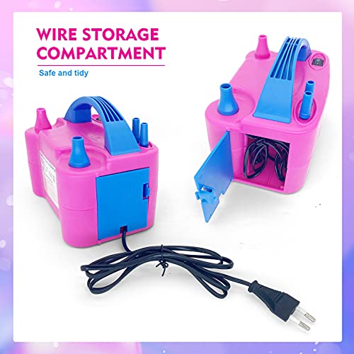 SKY-TOUCH SKY TOUCH Electric Balloon Pump, Dual Nozzle Portable Balloons Air Pump for Balloon Arch, Balloon Garland, Party Decorations, Kids Birthday, Baby Shower, Party Supplies & Decorations, Pink