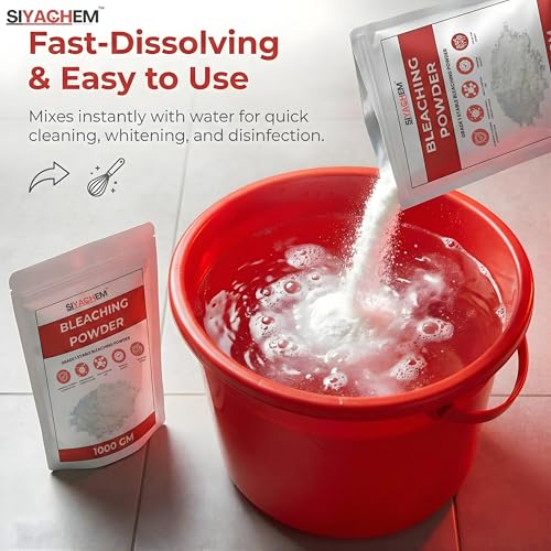Image of Bleaching Powder 1 Kg for Bathroom & Outdoor Cleaning, Water Tank Disinfection, Algae Removal, Strong Bleach Powder for Cleaning Floors, Tiles, Drains & Surfaces
