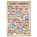 Flags of the World Poster – 16x24 Country Flags Chart, International Flag Wall Art, Geography & Global Culture Display for Classroom, Study Rooms, Offices (Unframed)