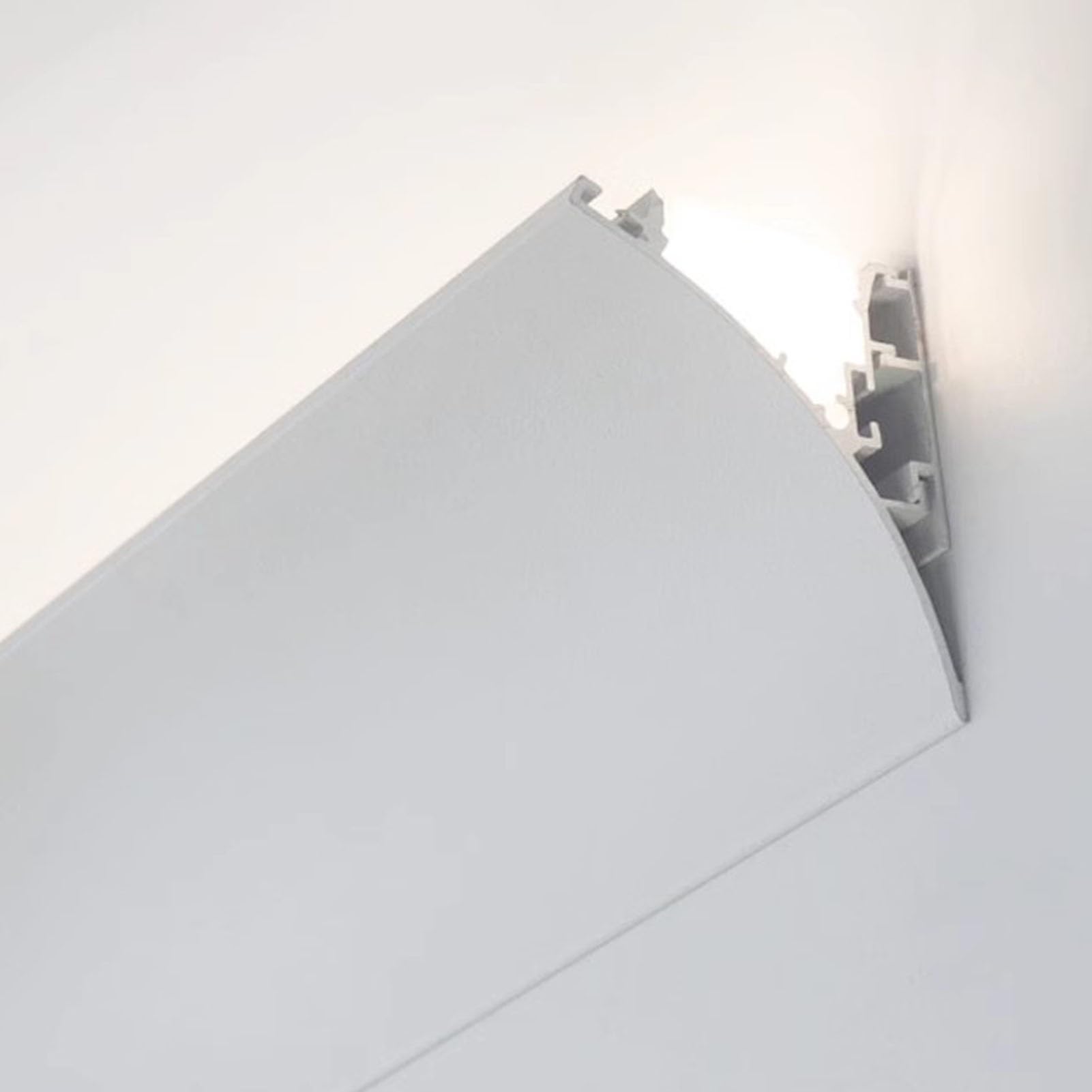 Crown Moulding Aluminum Led Diffuser Channel Trim,Surface Mounted Cornice Ceiling Molding Indirect Lighting,Kitchen/Hallway Led Lights Slat Housing Cover(1m(3.3ft))