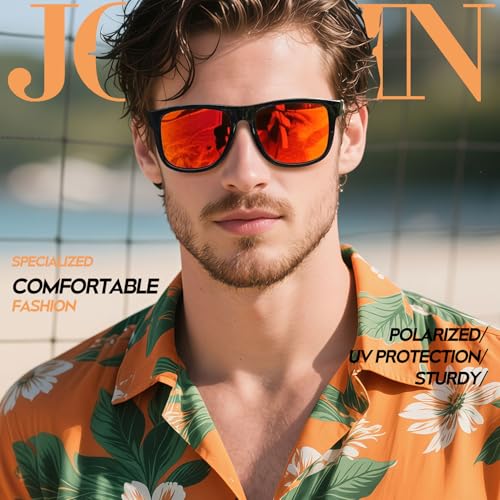 Image of Joopin Polarized Sunglasses Men Women UV400 Protection, Big Chunky Square Sun Glasses, Designer Shades Retro Sunnies Driving