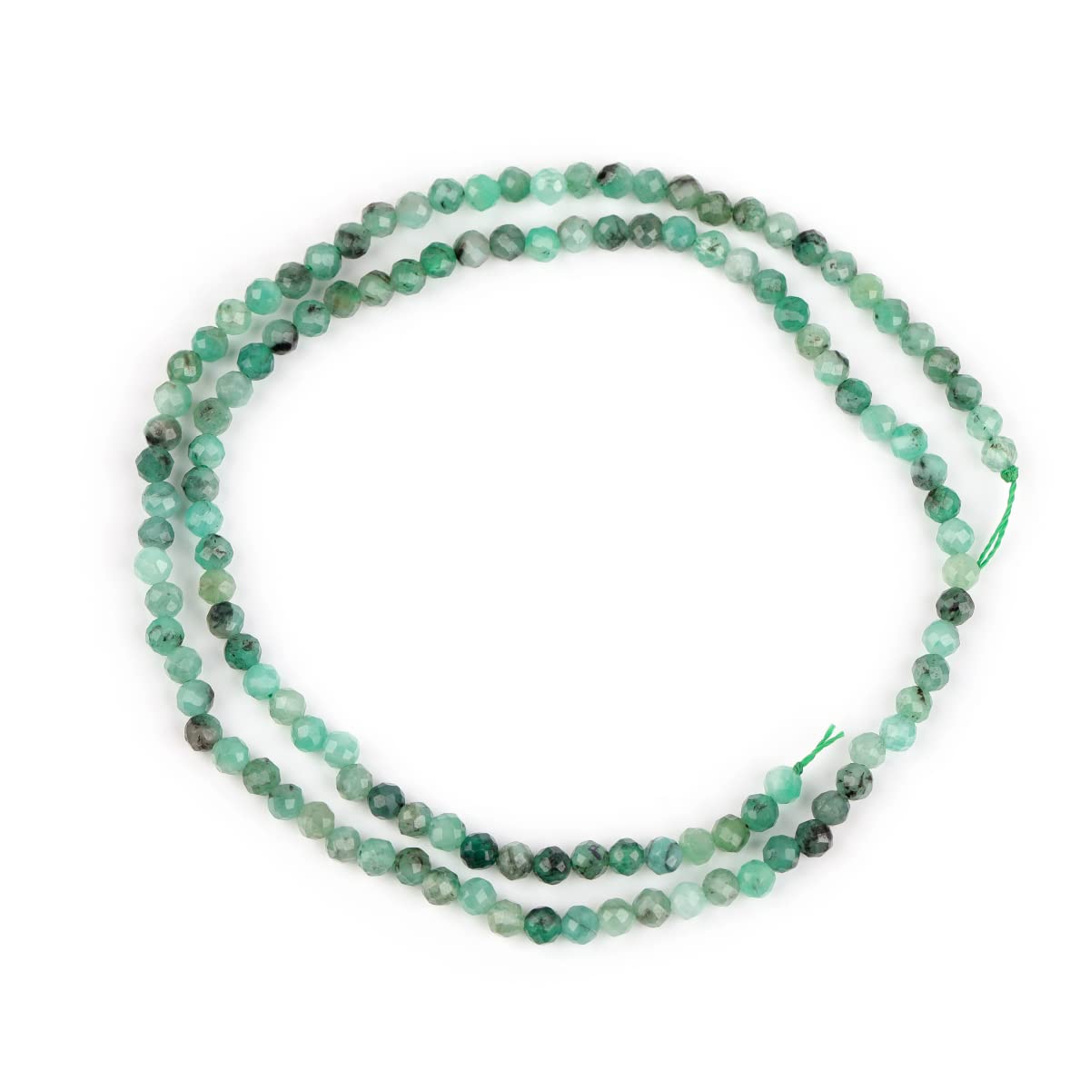 GEM-Inside AA, 3 mm, natürlicher grüner Smaragd, Quarz, facettiert, rund, winzig, kleine Abstandshalter, Perlen für Schmuckherstellung, Armband, Ohrringe, Charms, voller Strang, 38,1 cm