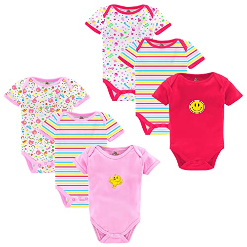 Image of Kidbee Newborn Baby Half Sleeve Cotton Sleepsuits /Half Romper /Bodysuit /Onesies (Set of 6)