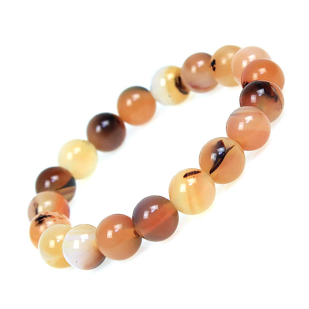 Ausgewähltes Armband für Damen und Herren, 10 mm, schwarze Achat-Perlen, elastisch, Naturstein, Yoga-Armband, Armreif