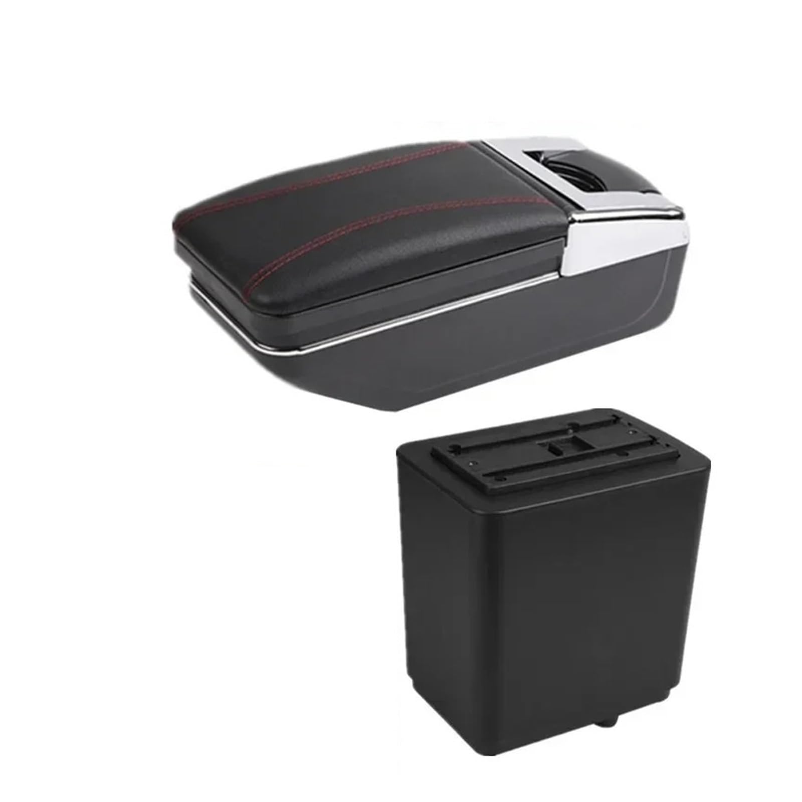 GBGWRMRYX Center Armrest Box For Citroen For Berlingo Car Armrest Box Dedicated Retrofit Storage Box Interior Accessories Arm Rest(A red line NO USB)