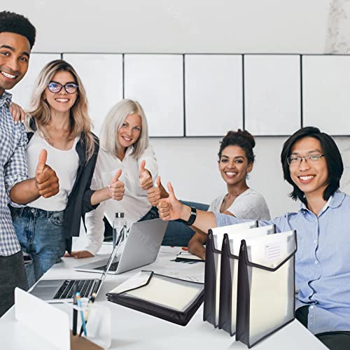 30 Pack Vertical Expanding Folder Black Expanding File Folders Plastic File Folders Envelope Expanding Wallet File Folder Clear File Pouches 13 X9.8 X2.4 Inches For School Office Home Storage #TOP6