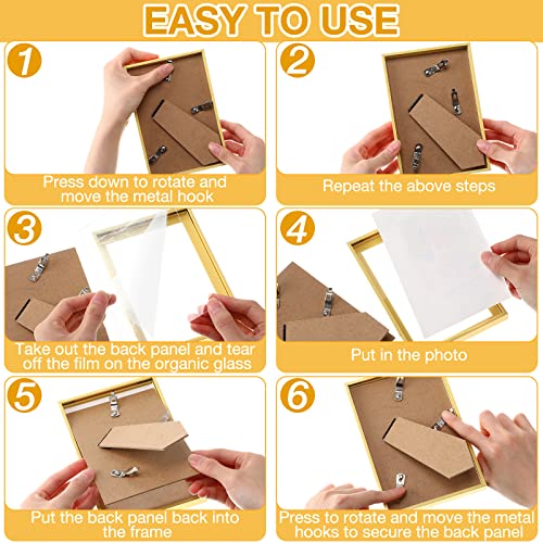 Kathfly 16 Pcs Picture Frames Simple Designed Photo Frames Modern Gold Frames For Pictures With Resin Glass For Wall Mount Tabletop Display Home Office Hotel Decoration (4 X 6 Inch) #TOP6