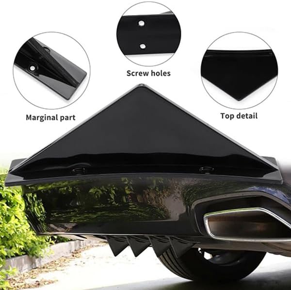 Miniatura 8 de Difusor de parachoques trasero compatible con Chevy Camaro LS LT1 SS 2002-2022 alerón de alerón de tiburón negro brillante, divisor de labios, 4