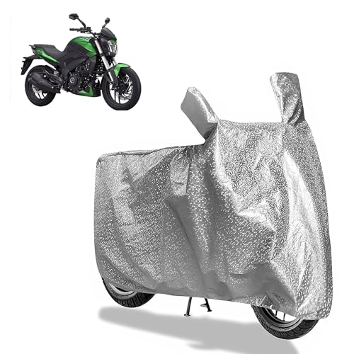 Image of Sulfar Bike Cover for Bajaj Dominar (250 (2025)) | Waterproof, Dustproof & UV Protected | All Weather Two Wheeler Cover (Silver) New 2026 Variants