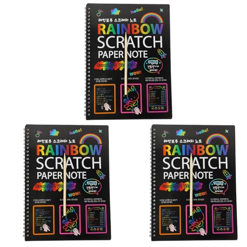 Carnet à gratter arc pour dessin créatif Yardwe (3 ensembles) pour loisirs créatifs