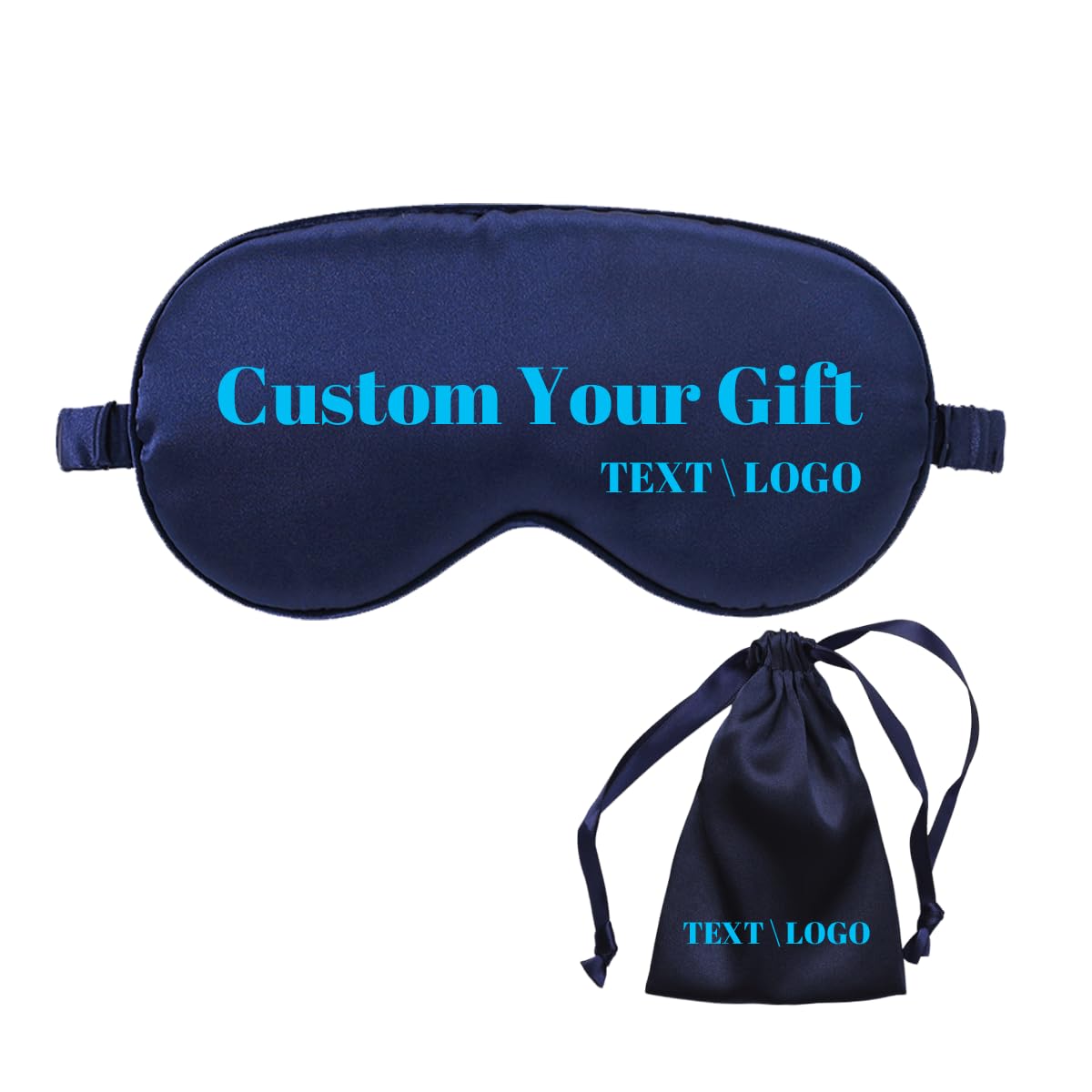 【1 Set】 Silk Sleep Eye mask Custom, Double-Laver SIK Padding, Custom Personalized Pattern, Corporate Logo, Suitable for Corporate Team Building Gifts,