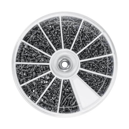 小型ネジ・ナット詰め合わせキット 600個 12種類 ステンレススチール M1 M1.2 M1.4 M1.6 時計・メガネ・電子機器修理用