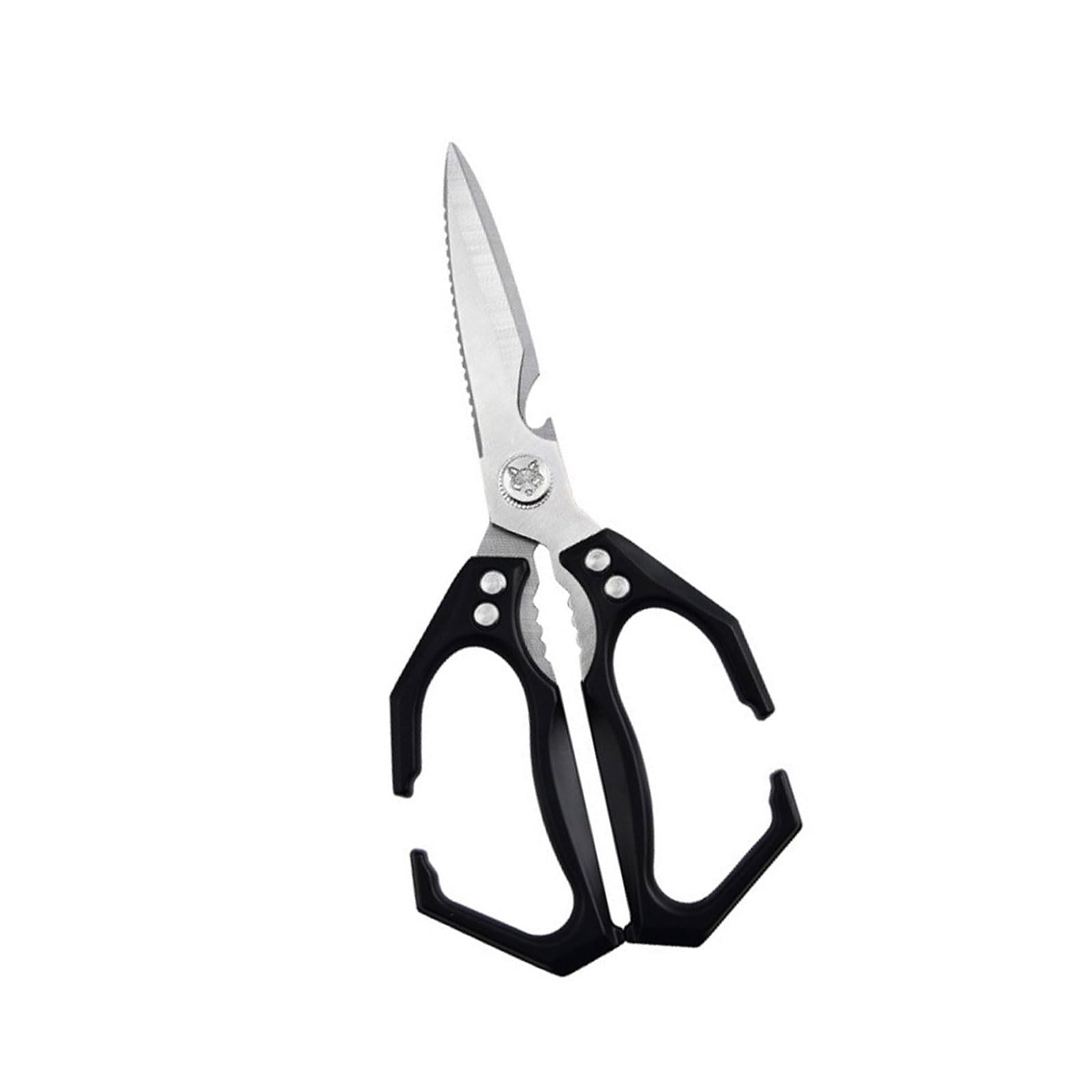 Tsophreniq Kitchen Scissors for Bone Fish Vegetables Nonslip Ergonomic Handle Aluminum Alloy Safe Locking Mechanism Shears Multifunctional Chicken Bone Scissors Fish Scale Remover Vegetable Cutter