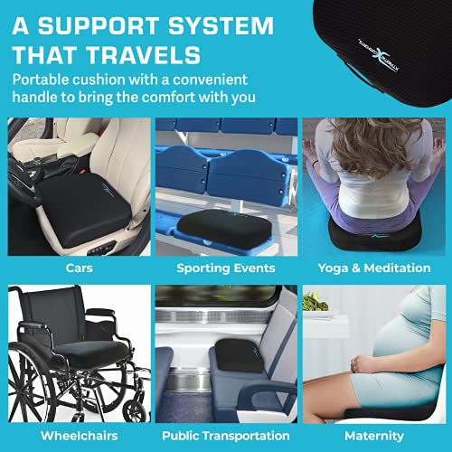 Xtreme Comforts Seat Cushion, Office Chair Cushions - Pack Of 1 Padded Foam Cushion W/Handle For Desk, Wheelchair & Car Use - Back Support Pillow For Chair #TOP5