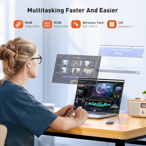 AOC Laptop Computer 16GB RAM 512GB SSD 15.6 Inch FHD Screen Premium Laptop (Up to 3.6GHz) Windows 11 Laptop Computer, Metal Shell, Type-C, USB3.2 - Image 4