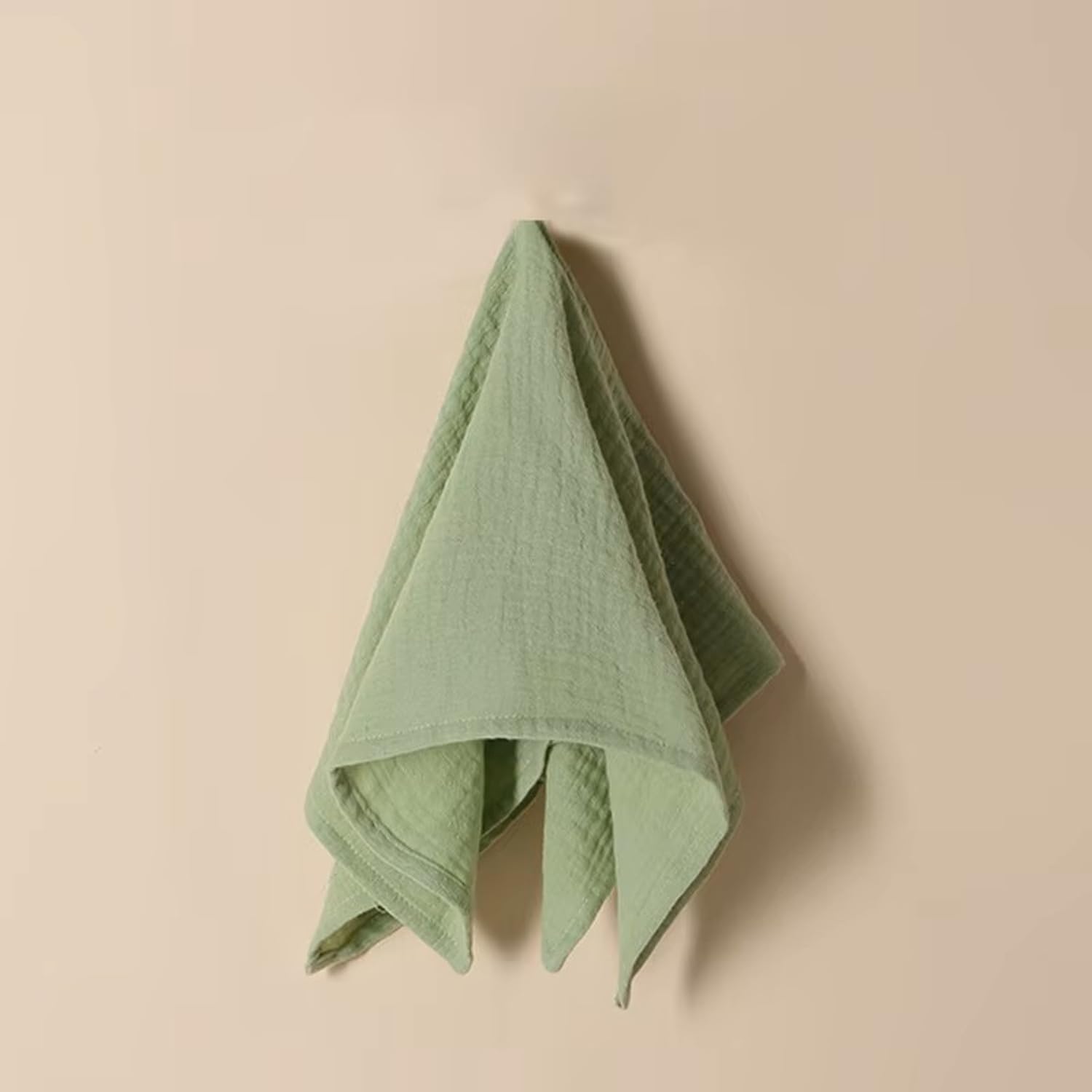 Mussola Neonato 100% Cotone 40x40 cm - Bavaglino Panno Rigurgito Garza Morbida Assorbente - Verde Salvia Bunny Print Soft Blue