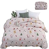 SNOWMAN Christmas Collection 75% Down Comforter King, Ultra-Soft All-Season Bedding Comforter with C