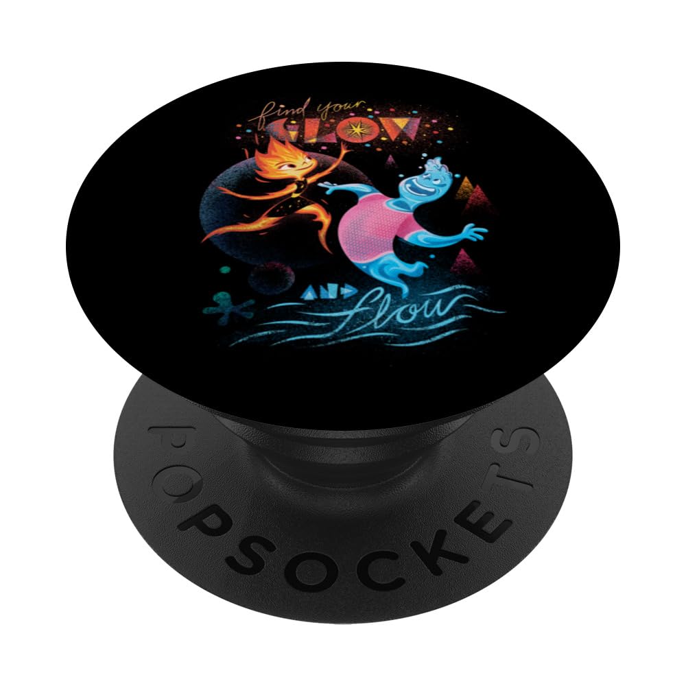 Disney and Pixar’s Elemental Find Your Glow and Flow PopSockets Adhesive PopGrip, Black