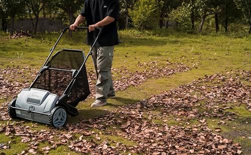 Dapper Supply 21" Push Lawn Sweeper (Also 22" & 26"), Leaf & Grass Collector, 3.5 Cu Ft Non-Woven Bag, Tool-Free Height Adjust, Folds for Wall Storage — view 7