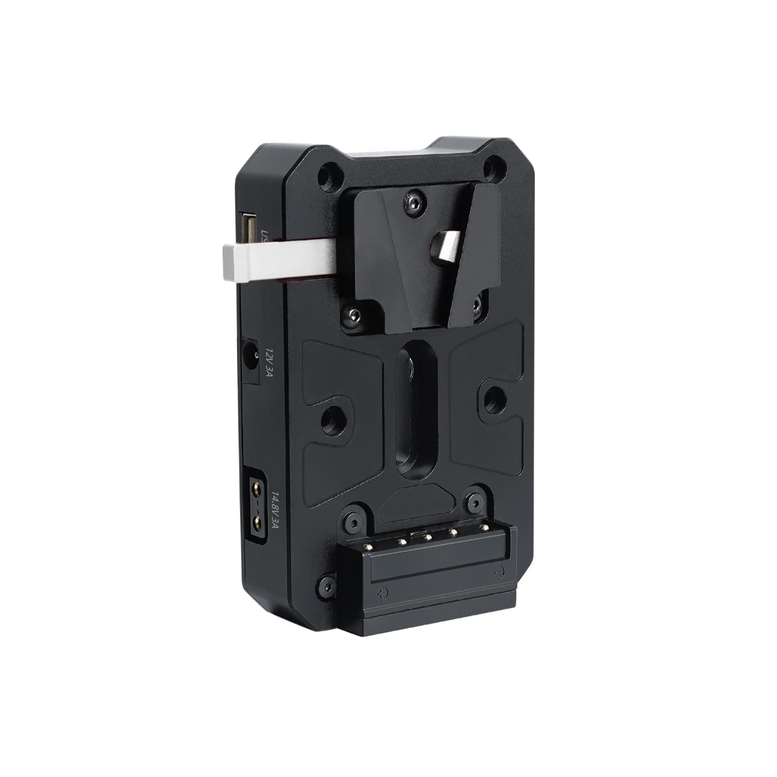 CaTeFo Mini V Mount Battery Adapter Plate, Power Supply Splitter with USB-C PD 100W Input Fast Charger and Output, USB-A/D-TAP/DC8V 12V Output for