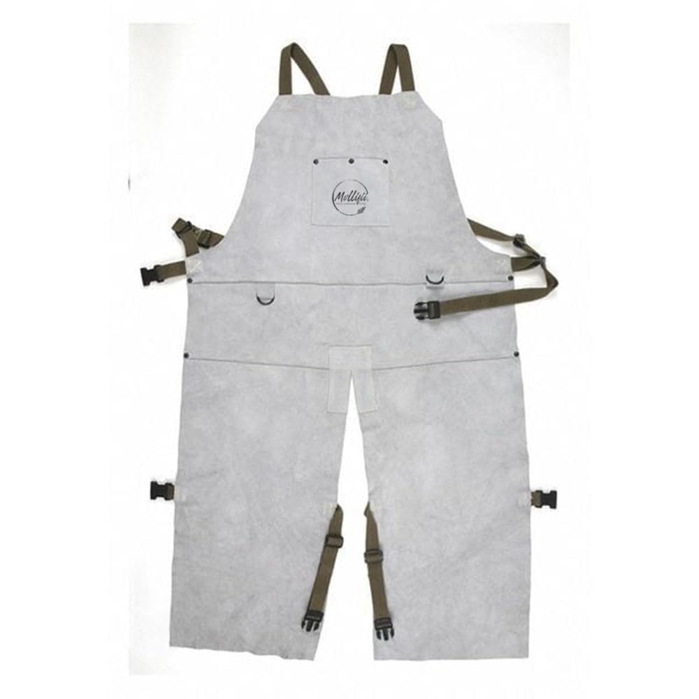 MOLLIFII Leather Welding Bib Apron Split Leg 24X, Mfr: 38242MW-A
