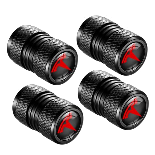 4-Pack Tire Valve Stem Caps for Tesla Model 3 S X Y Car Decorative Accessories Aluminum Alloy Valve Stem Caps-TSL