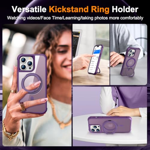 Image of Compatible with iPhone 15 Pro Case with Stand 6.1 inch,Purple