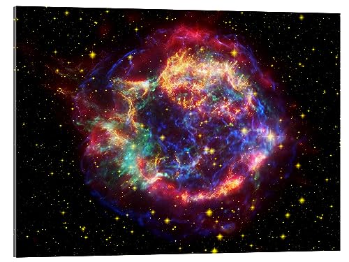 Posterlounge Rémanent de supernova Cassiopée A Tableau en verre acrylique de NASA 40 x 30 cm Noir Tableaux Décoration murale