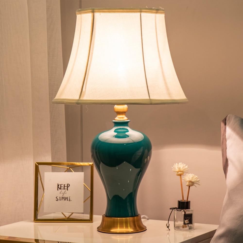 Contemporary Ceramic Table Lamp LED American Village Living Room Bedroom Study Villa Hotel Retro Creativity Bedside Desk Lamp (Style 13)