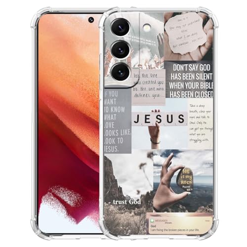 Nsyosio Jesus Quotes Case for Samsung Galaxy A14,Christian Bible Verse Saying Collage,Unique Soft TPU Bumper Case Compatible with Galaxy A14