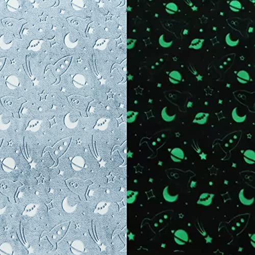 Lipor Glow In The Dark Blanket Ultra Soft Cozy Cute Luminous Throw Blankets Fluffy Spacecraft Grey Flannel Kids Blankets Warm Home Decorative For Boys Girls Teens Birthday Gift 51"X63" (Grey Space) #TOP3