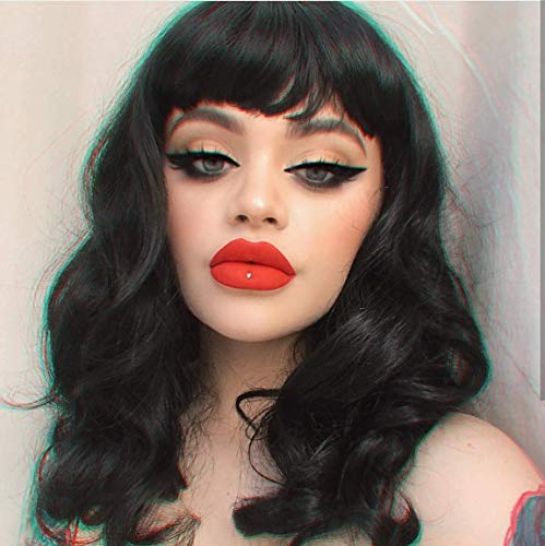 black wig with bangs
