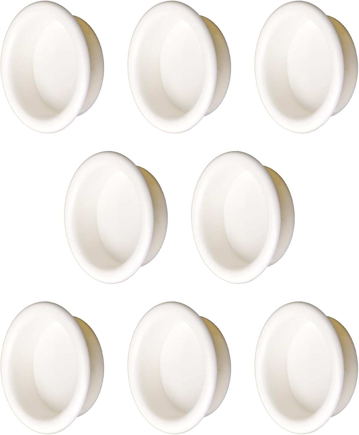 Morobor Bright White 8 Pack Closet Door Finger Pulls, Plastic Round Sliding Pull, Recessed Kitchen Cabinet Handles Pull, Invisible Door Handle,