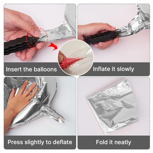 Image of PartyWoo Metallic Silver Foil Balloons 20pcs Large Round Giant 4D Balloons