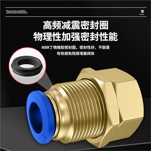 Conector rápido traqueal PM4 pasapaneles neumático recto azul 1 ud 4