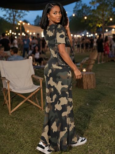 Image of SUZONANA Plus Size Dresses for Women Summer Casual Maxi Dress Short Sleeve Loose Vacation Dress