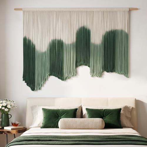 Tempospark Large Macrame Wall Hanging, Boho Wall Art Tapestry for Above Bed