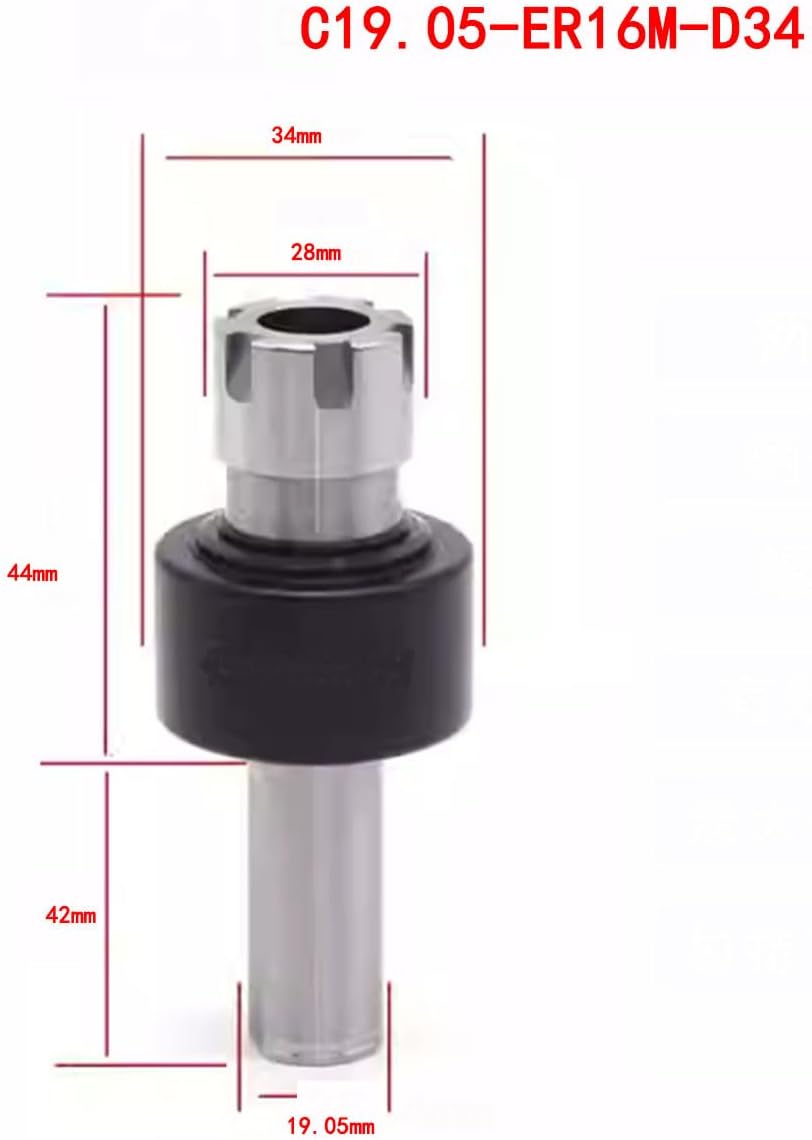 Floating reamer handle (radial 360 ° floating) set, C19.05-ER16M-D34， Clamping diameter: 19.05mm, length 86mm, suitable for ER16 tube clamp, 1pcs/lot. Comes with 12pcs ER16 inch Chuck (1/32 "-3/8")
