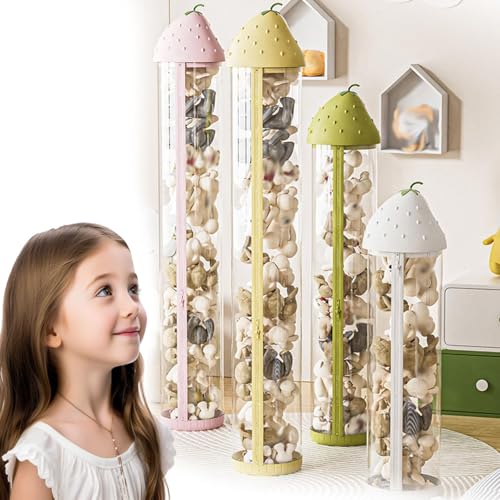 Tubo grande de almacenamiento de juguetes suaves con cremallera, transparente, a prueba de polvo, para animales de peluche, cubo cilíndrico, cubo de exhibición para niños, temática de zoológico