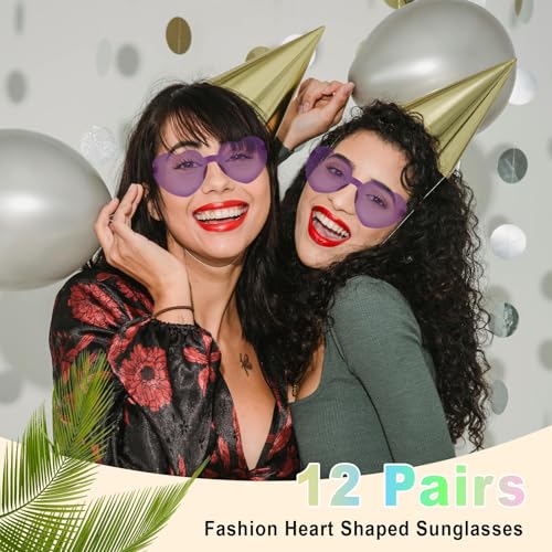 Image of Heart Sunglasses 12 /18 /24 Pcs Heart Shaped Glasses for Women Cute Funny Party Glasses Party Favors Accessories