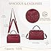 VASCHY Crossbody Bags for Women, Vegan Leather Top Handle Satchel Handbag Fashion Shoulder Bag Purse Burgundy